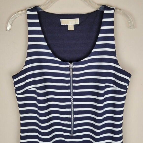 Michael Kors Striped Nautical Navy White Sleeveless Sheath Dress Size M - Picture 5 of 12